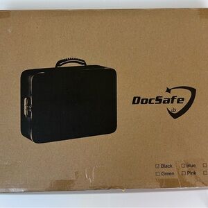 DocSafe Fireproof Document Bag with Lock 14.2"x10.6" Water Resist Organizer NEW